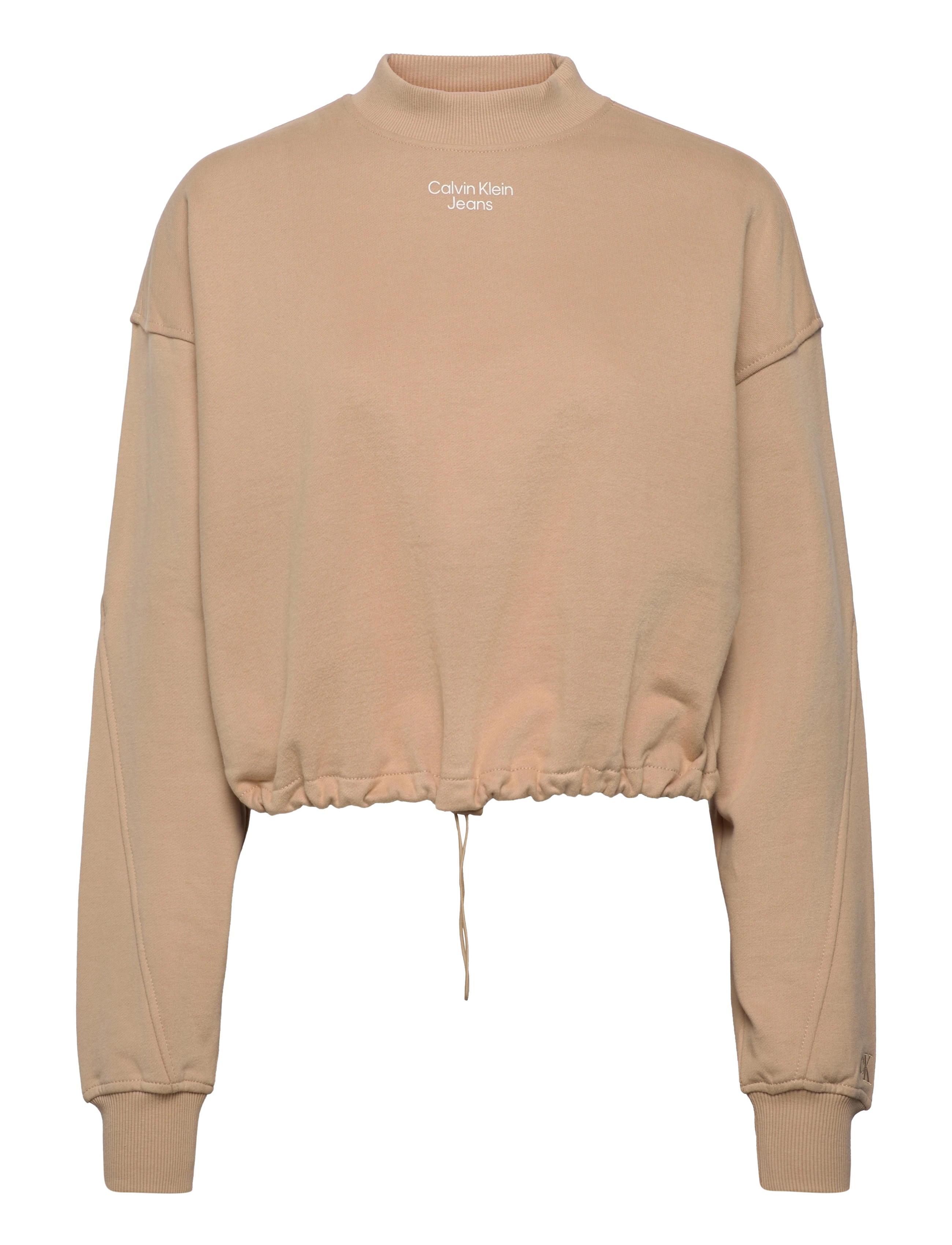 STACKED LOGO MOCKNECK SWEATSHIRT - TAWNY