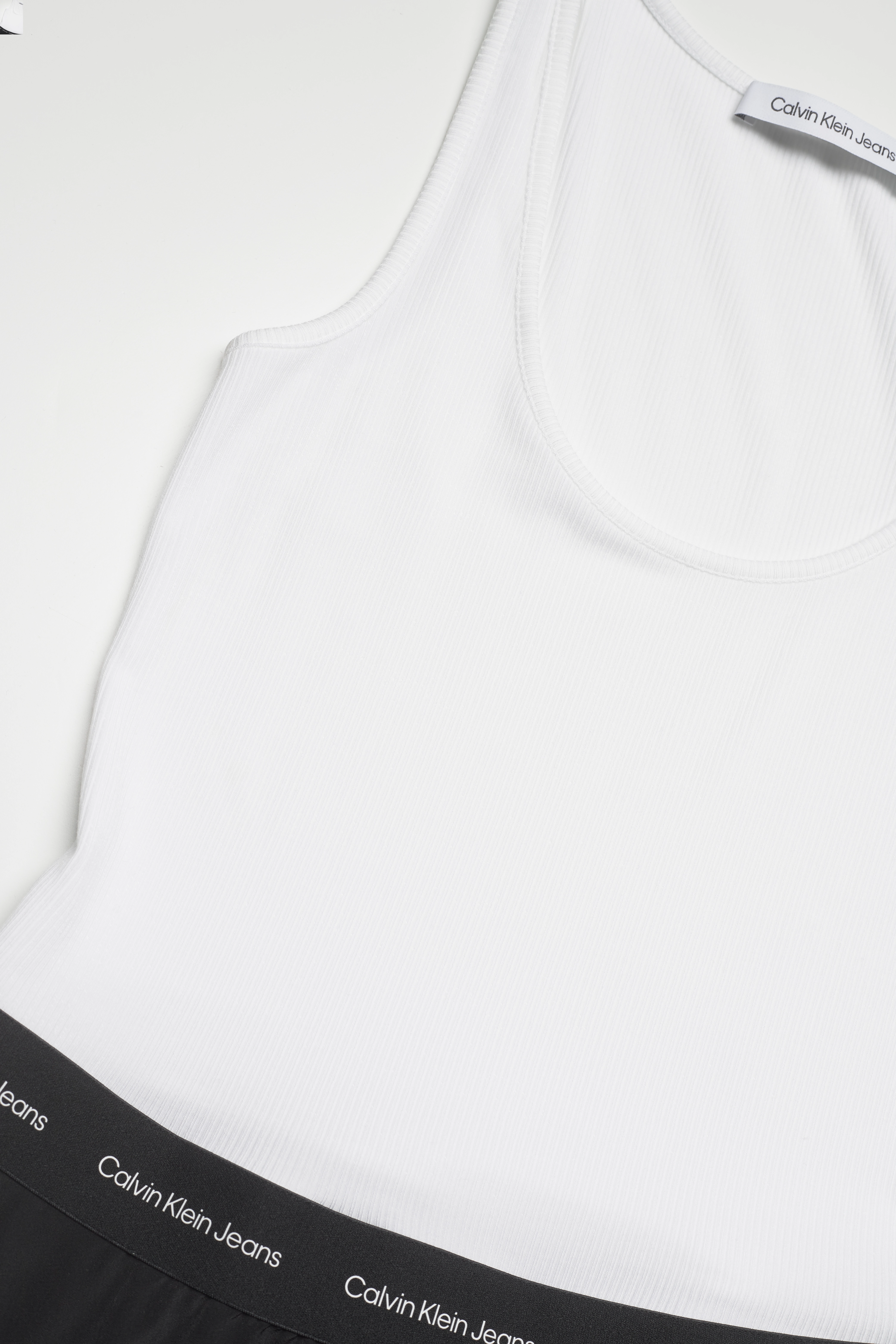 Calvin Klein Jeans - CONTRAST TAPE ELASTIC DRESS - bright white / ck black - 2