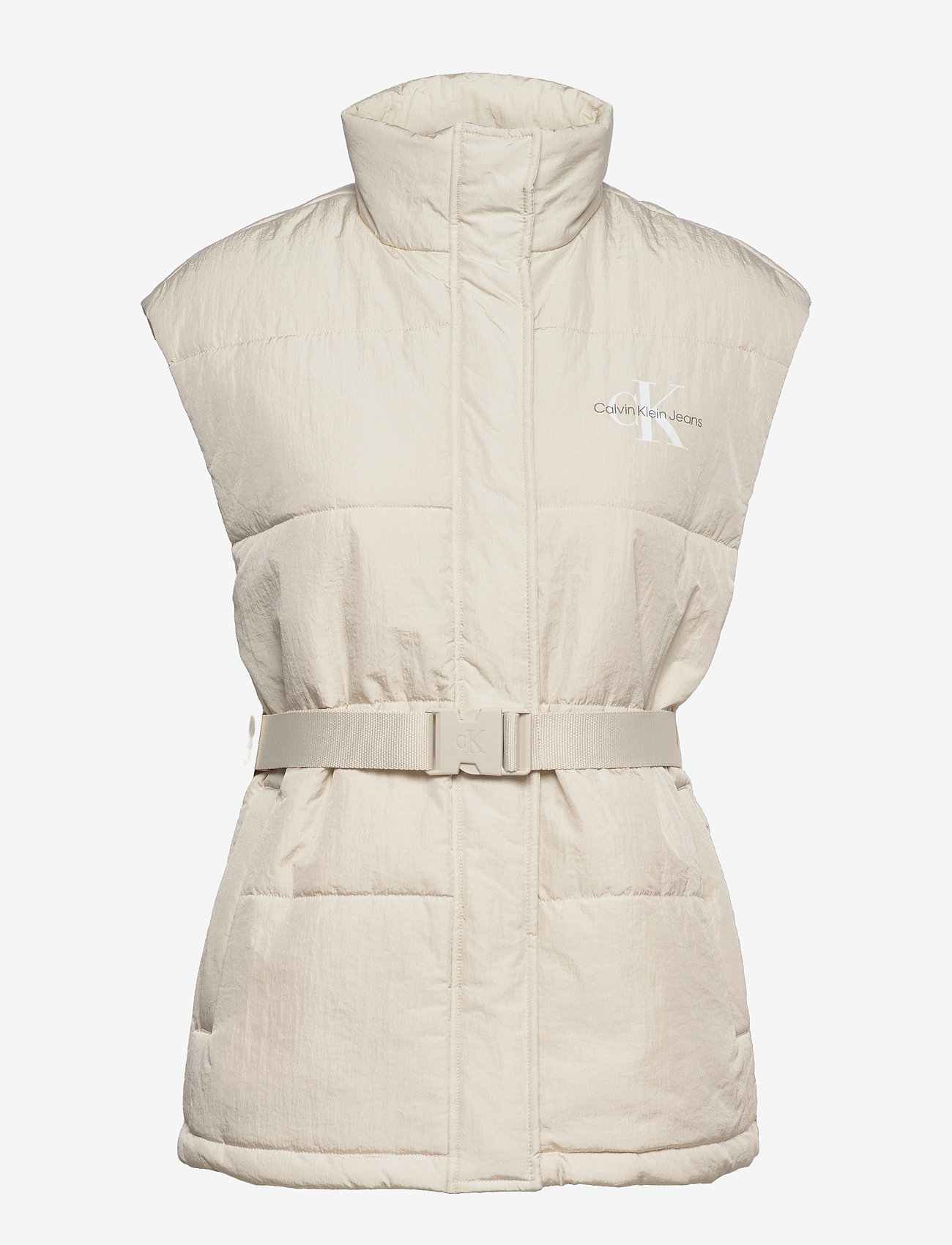 Calvin Klein Jeans - MONOGRAM BELTED CRINKLE VEST - eggshell - 0