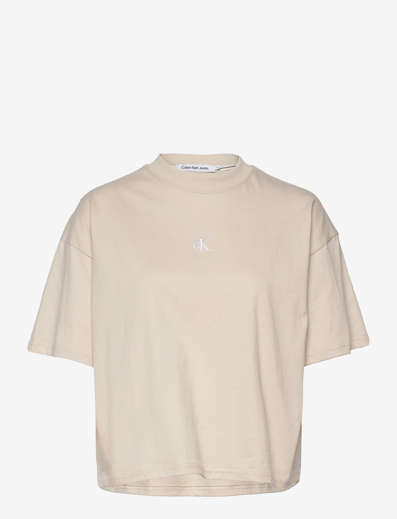 Calvin Klein Jeans - TWO TONE MONOGRAM LOOSE TEE - eggshell - 0