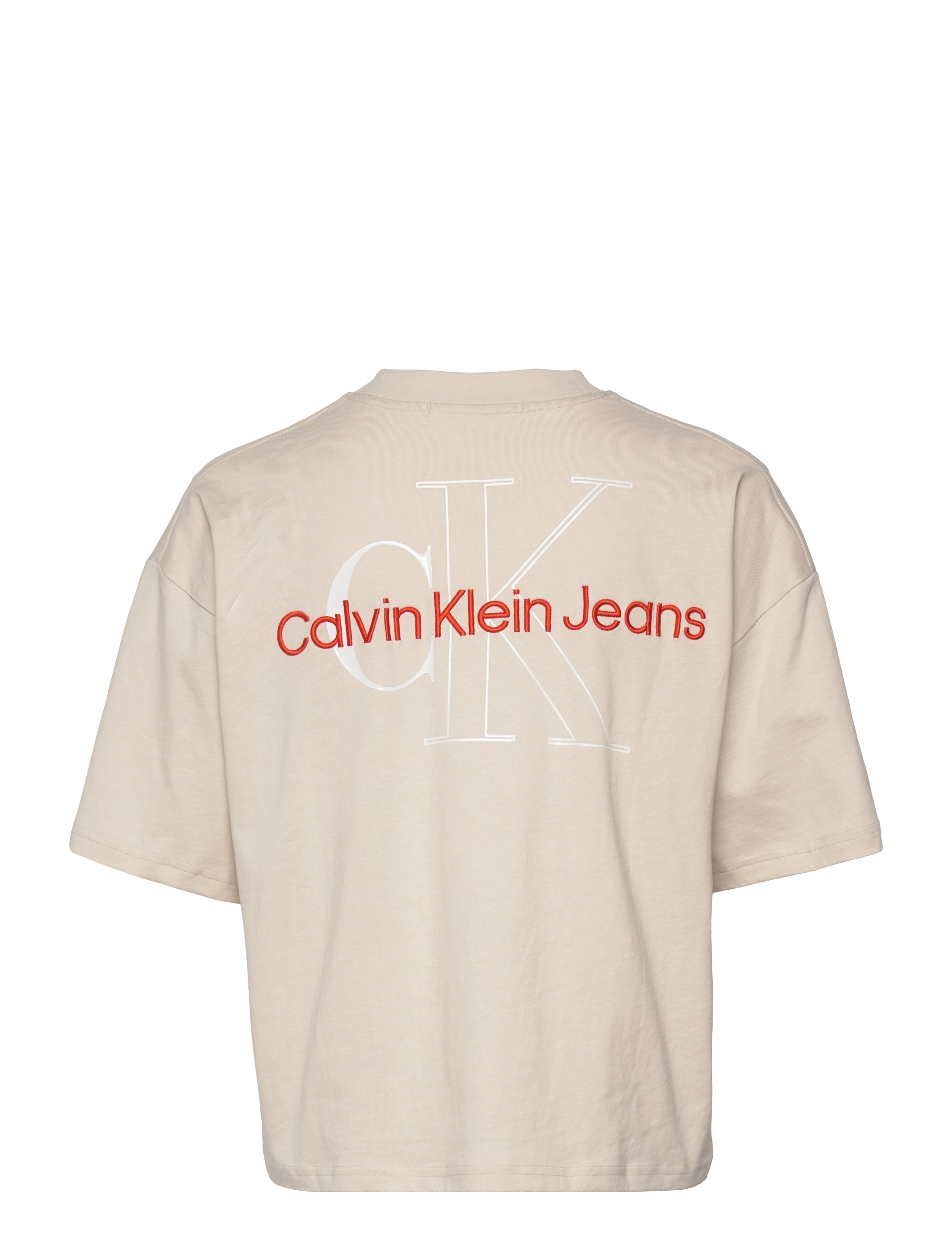 Calvin Klein Jeans - TWO TONE MONOGRAM LOOSE TEE - eggshell - 1