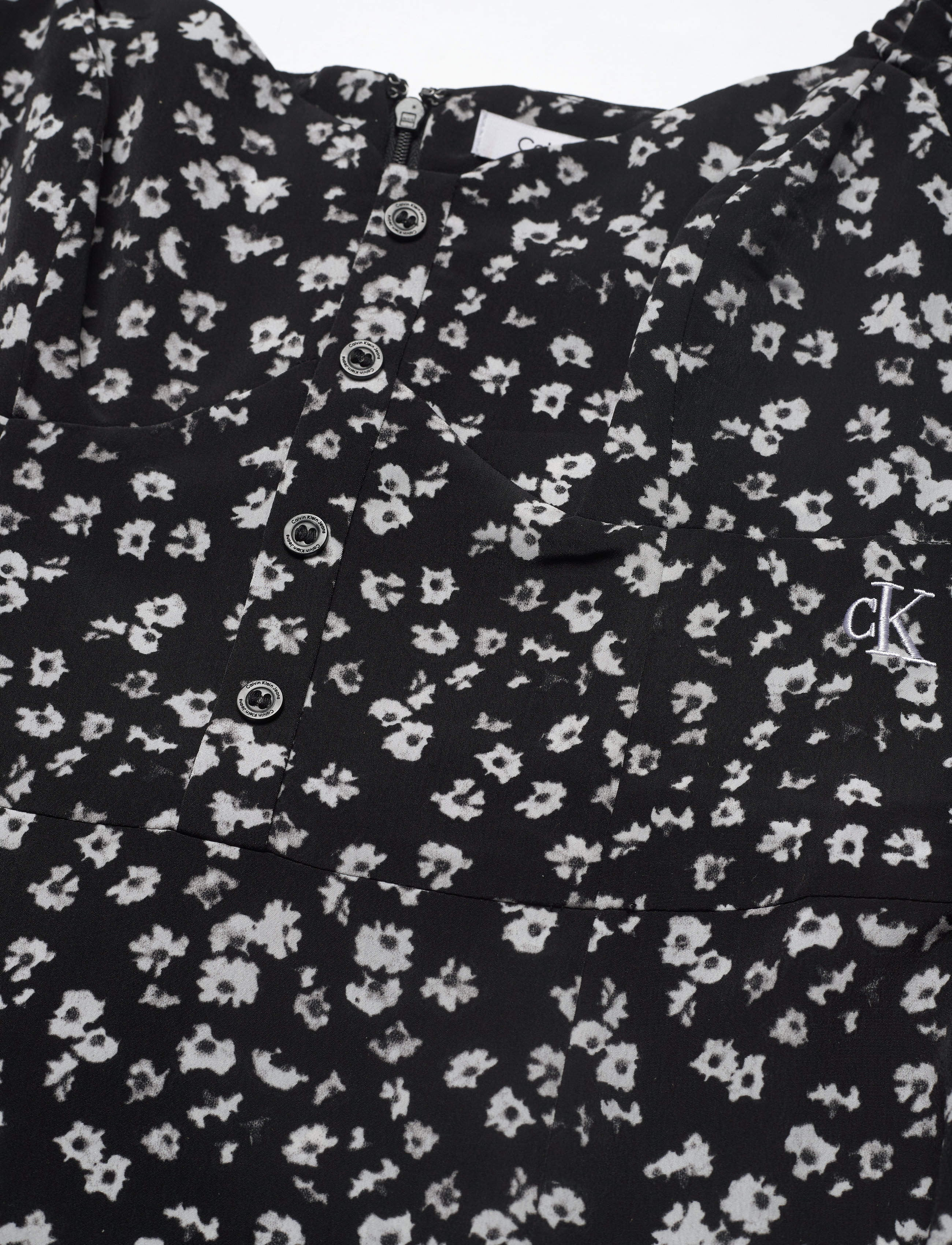 Calvin Klein Jeans - OFF SHOULDER DRESS - floral aop ck black/bright white - 2