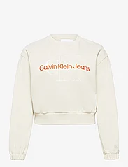 Calvin Klein Jeans - PLUS TWO TONE MONOGRAM CREW NECK - sweatshirts - eggshell - 0