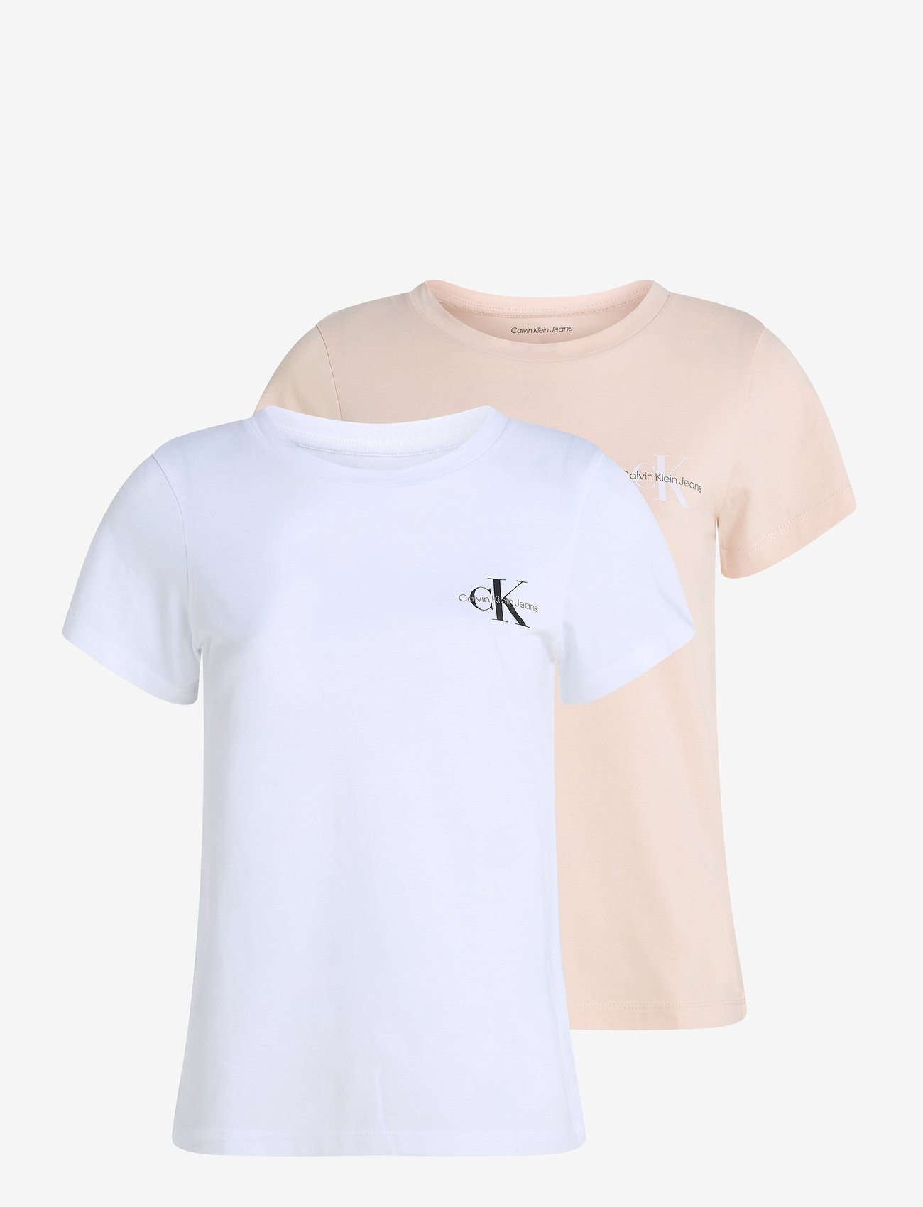 Calvin Klein Jeans - 2-PACK MONOLOGO SLIM TEE - t-särgid - silver peony / brilliant white - 1