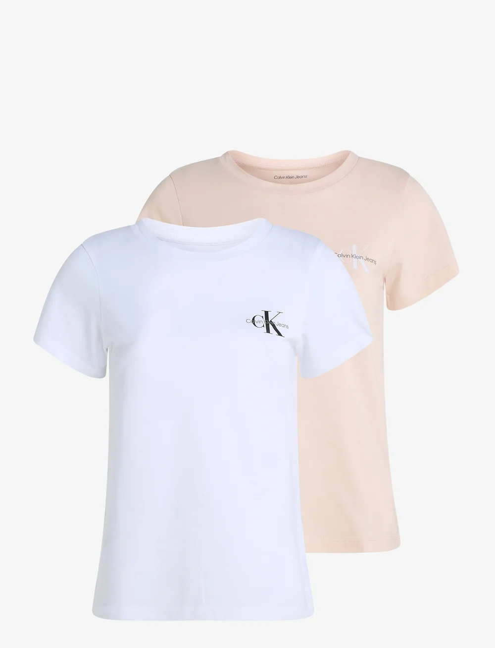 Calvin Klein Jeans - 2-PACK MONOLOGO SLIM TEE - t-shirts - silver peony / brilliant white - 1