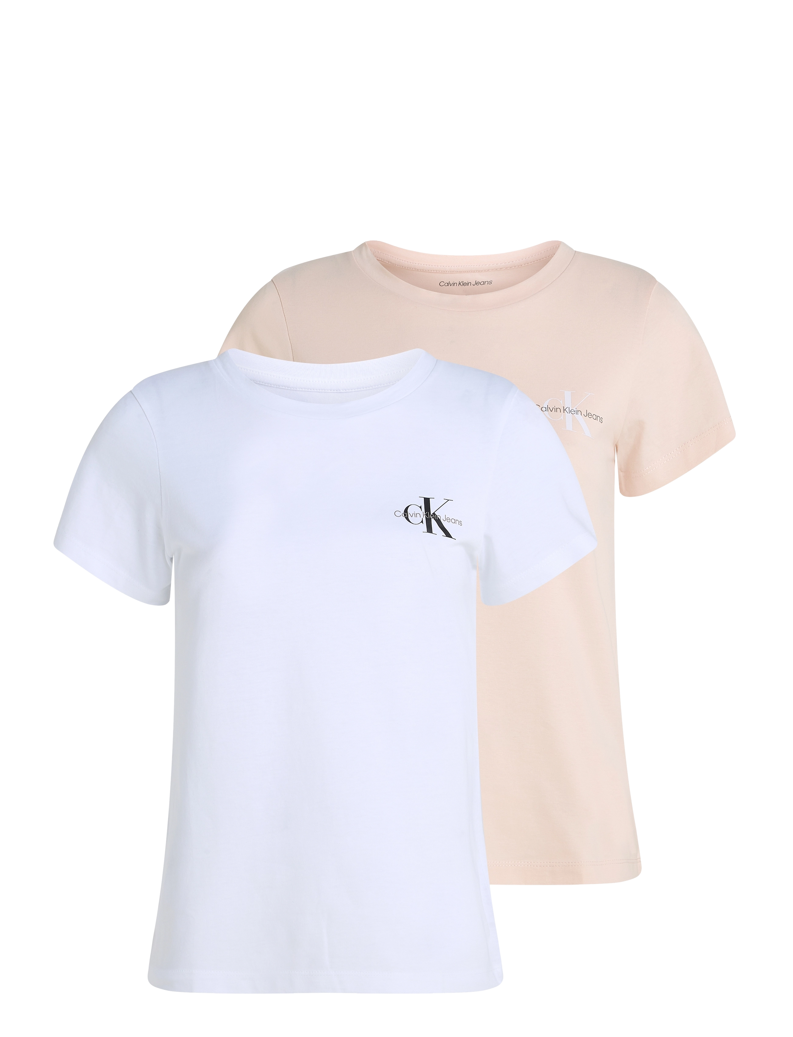 Calvin Klein Jeans - 2-PACK MONOLOGO SLIM TEE - silver peony / brilliant white - 1