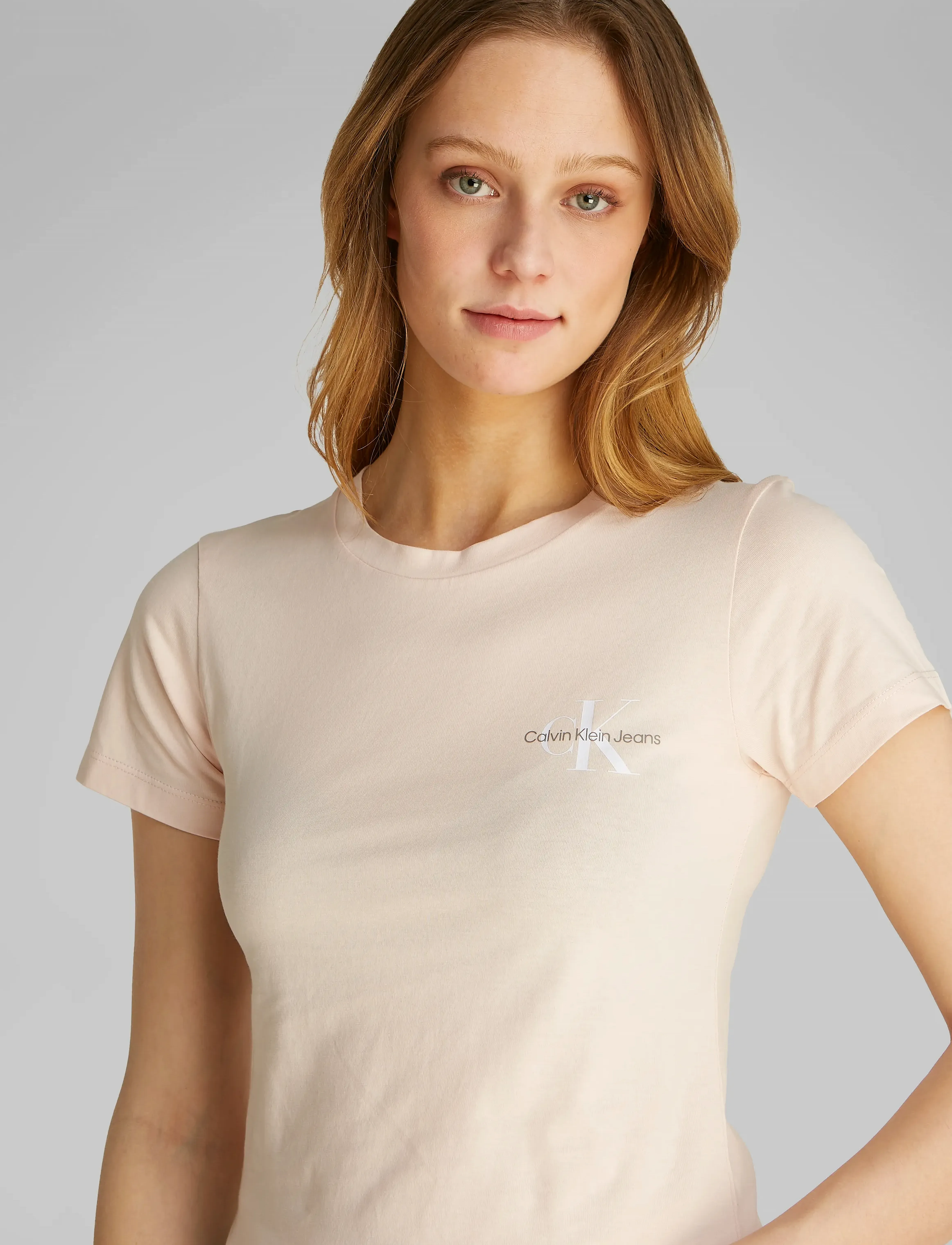 Calvin Klein Jeans - 2-PACK MONOLOGO SLIM TEE - silver peony / brilliant white - 5