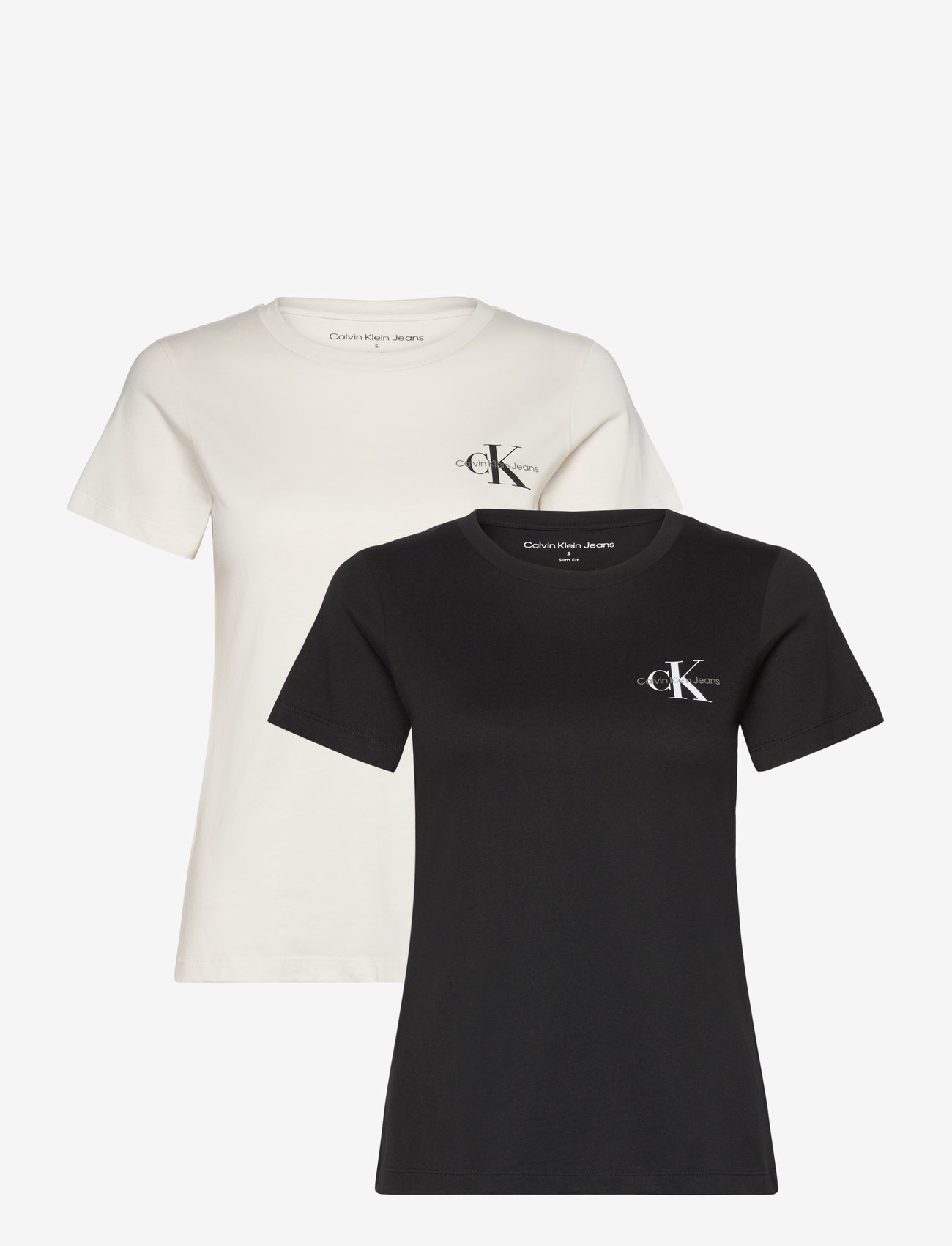 Calvin Klein Jeans - 2-PACK MONOLOGO SLIM TEE - autumn clothing - ck black / ivory - 1