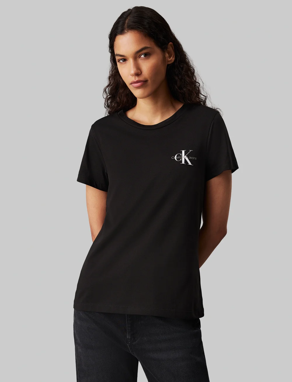 Calvin Klein Jeans - 2-PACK MONOLOGO SLIM TEE - t-shirts - ck black / ivory - 2