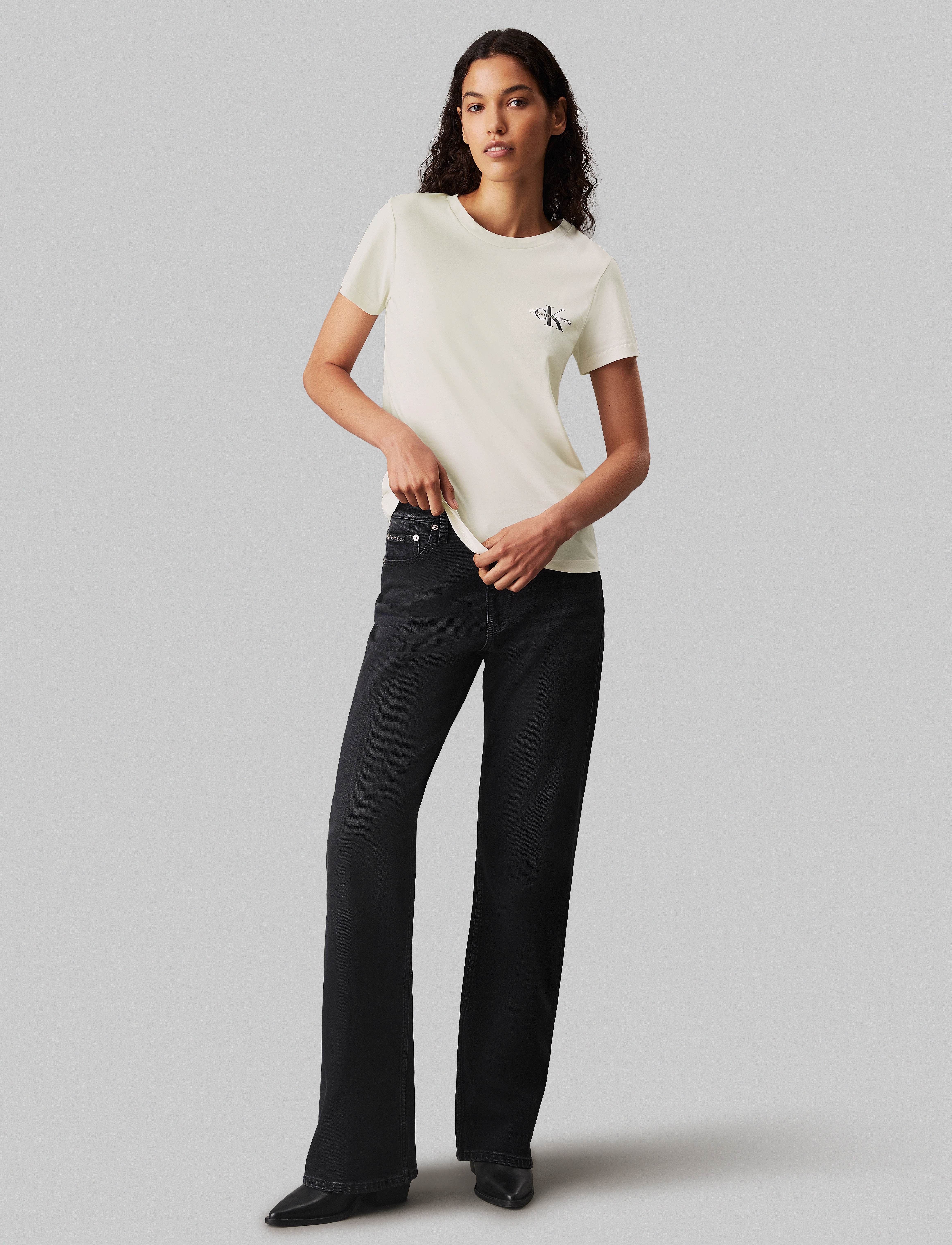 Calvin Klein Jeans - 2-PACK MONOLOGO SLIM TEE - ck black / ivory - 5