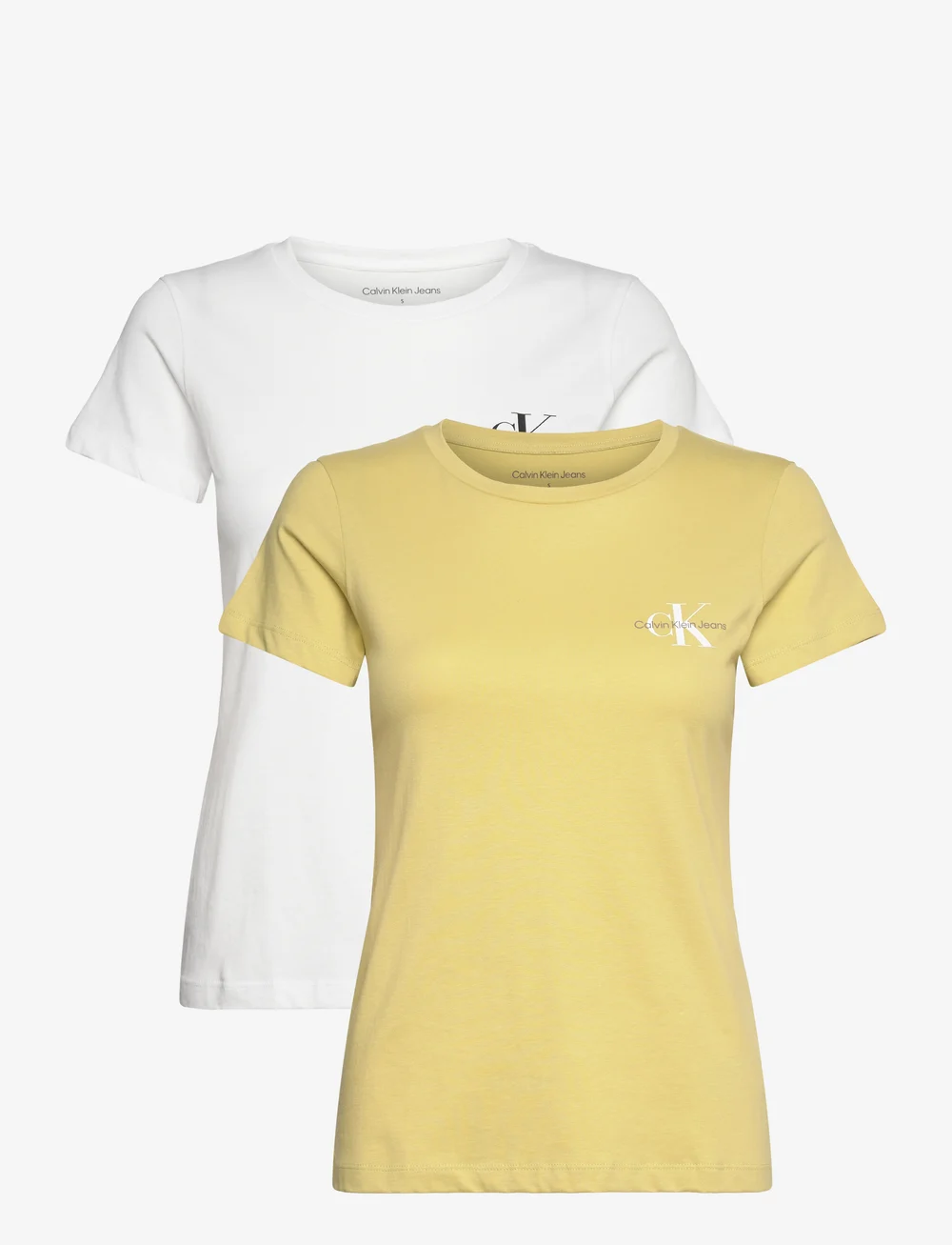 Calvin Klein Jeans - 2-PACK MONOLOGO SLIM TEE - t-shirts - leek green / bright white - 1