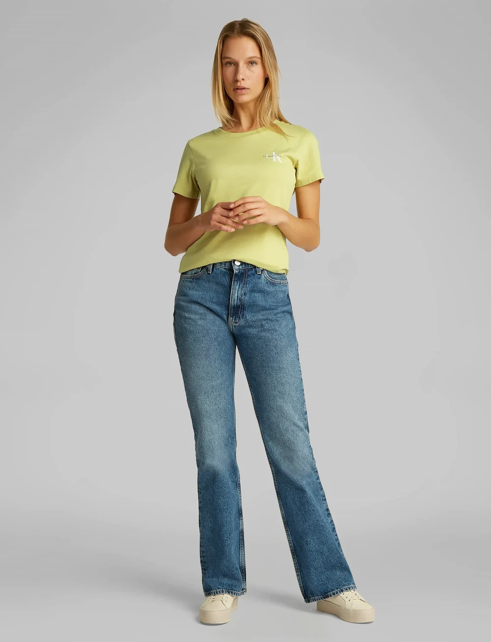 Calvin Klein Jeans - 2-PACK MONOLOGO SLIM TEE - t-shirts - leek green / bright white - 0