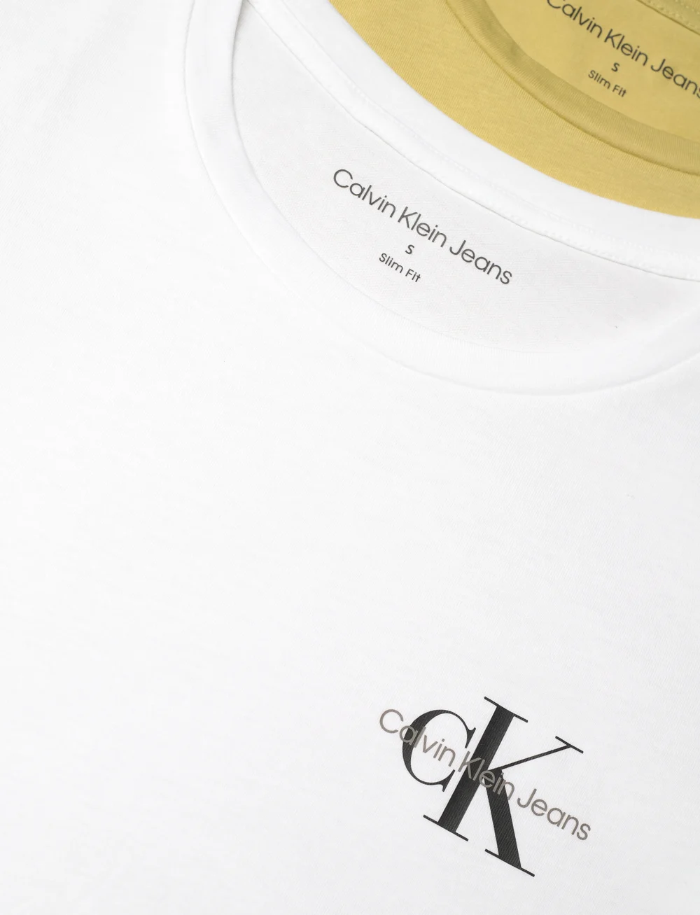 Calvin Klein Jeans - 2-PACK MONOLOGO SLIM TEE - t-shirts - leek green / bright white - 4