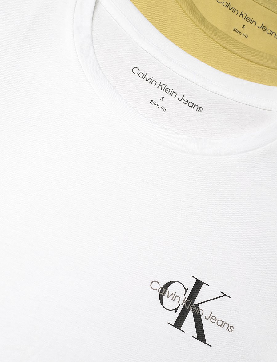 Calvin Klein Jeans - 2-PACK MONOLOGO SLIM TEE - leek green / bright white - 4