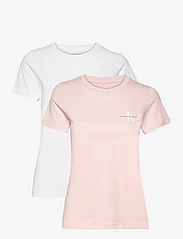 Calvin Klein Jeans - 2-PACK MONOLOGO SLIM TEE - t-shirts - sepia rose/bright white - 0