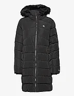 FAUX FUR MW FITTED LONG PUFFER - CK BLACK
