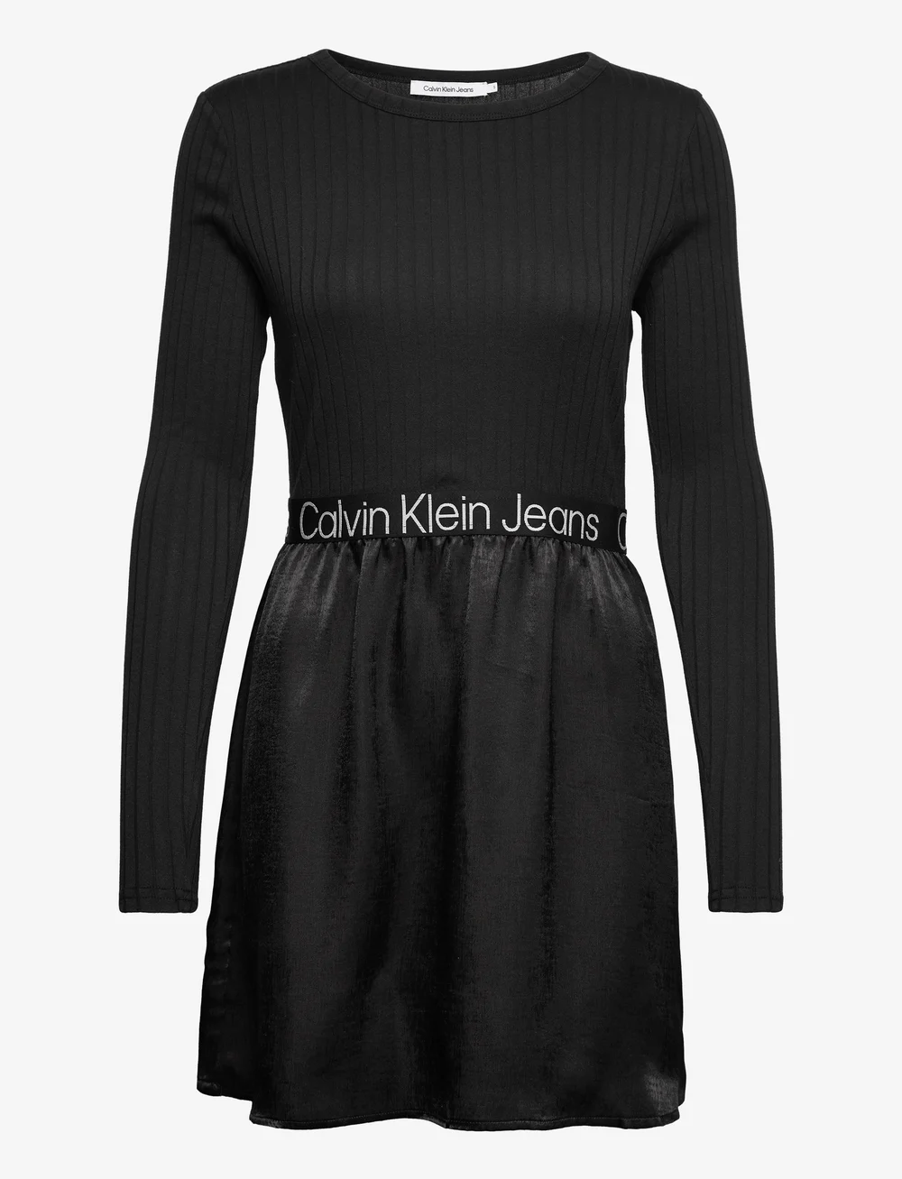 Calvin Klein Jeans Logo Elastic Mock Neck Dress - Short Dresses