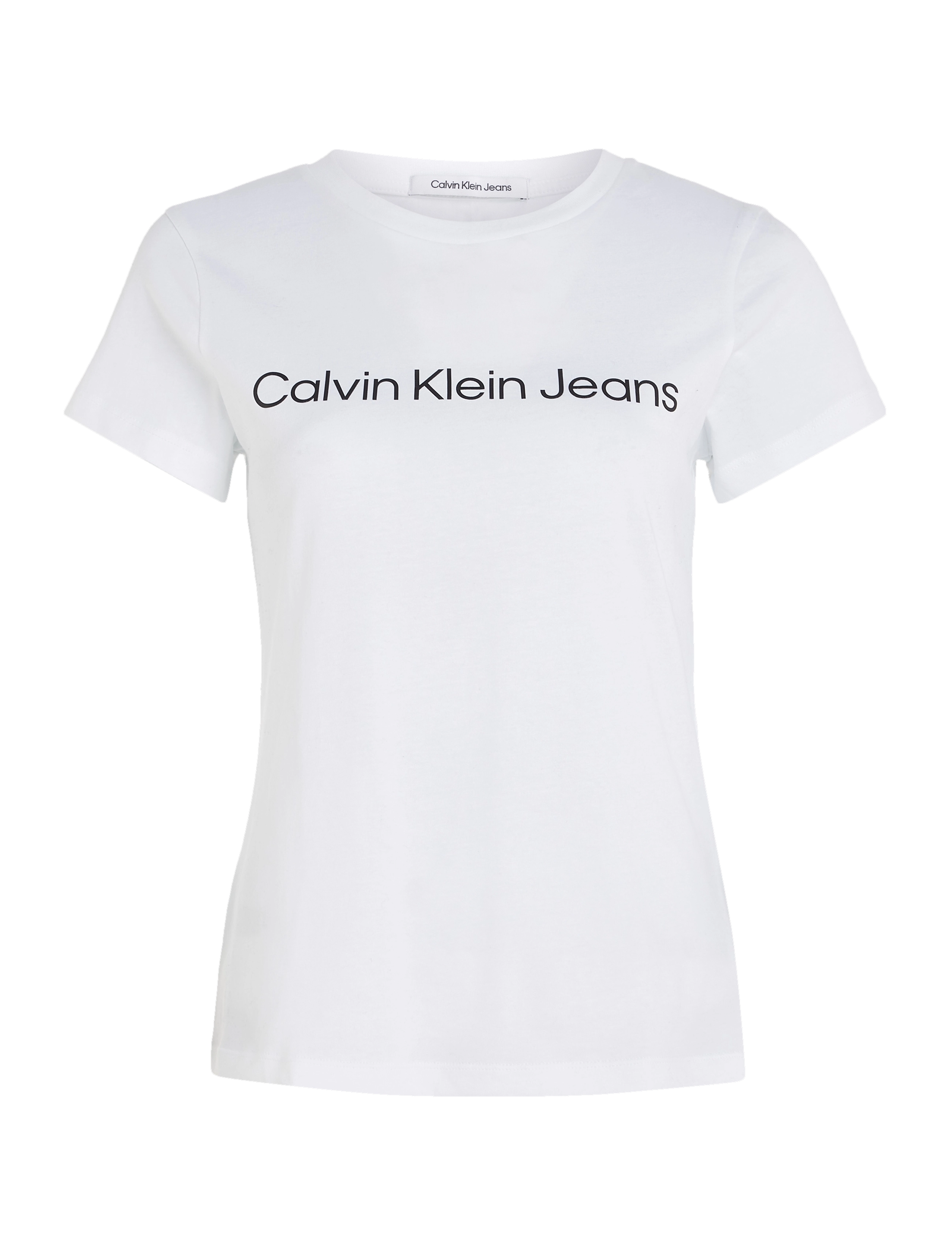 Calvin Klein Jeans CORE INSTIT LOGO SLIM FIT TEE - Klær - BRIGHT WHITE / white