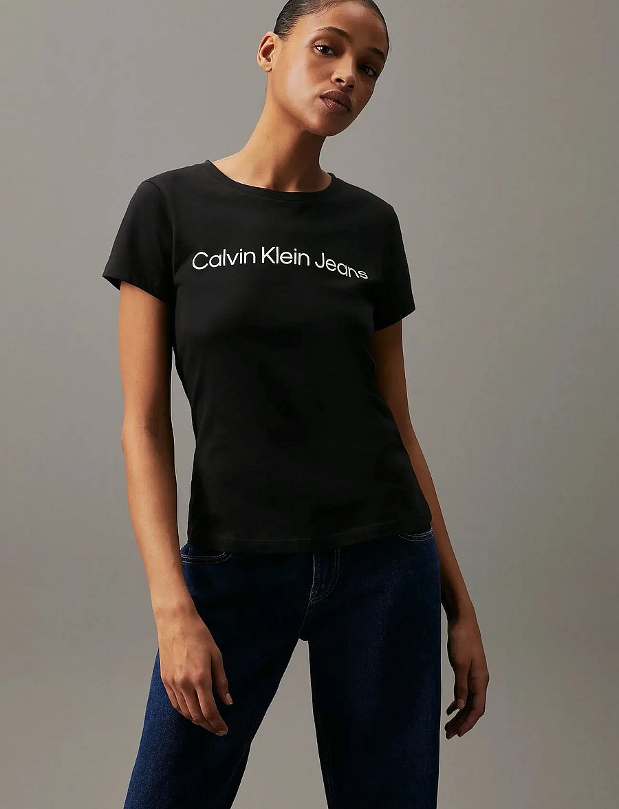 Calvin Klein Jeans - CORE INSTIT LOGO SLIM FIT TEE - t-shirts - ck black - 4