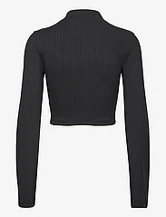 Calvin Klein Jeans - SHINY RIB HIGH NECK LONG SLEEVE - crop tops - ck black - 1