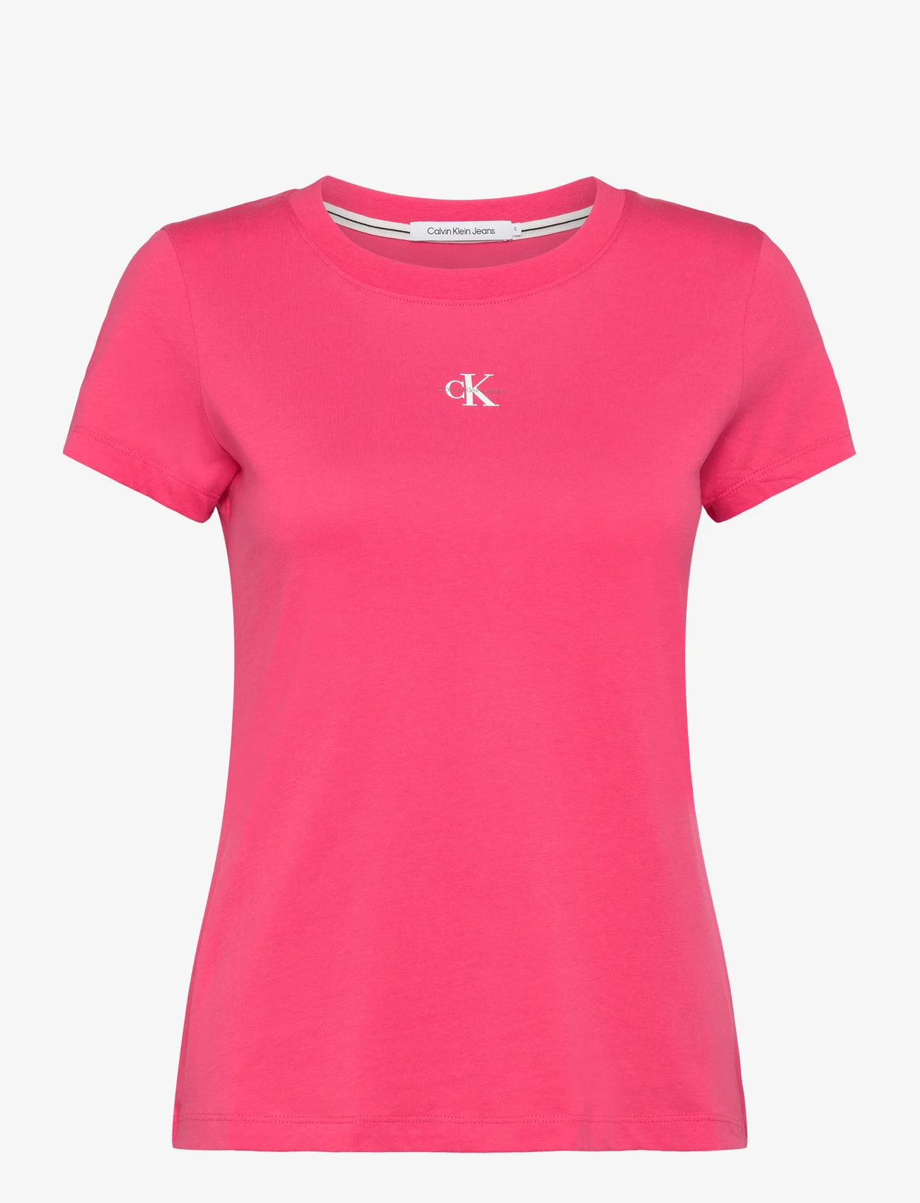 Calvin Klein Jeans - MICRO MONOLOGO SLIM FIT TEE - t-shirts - pink flash - 0