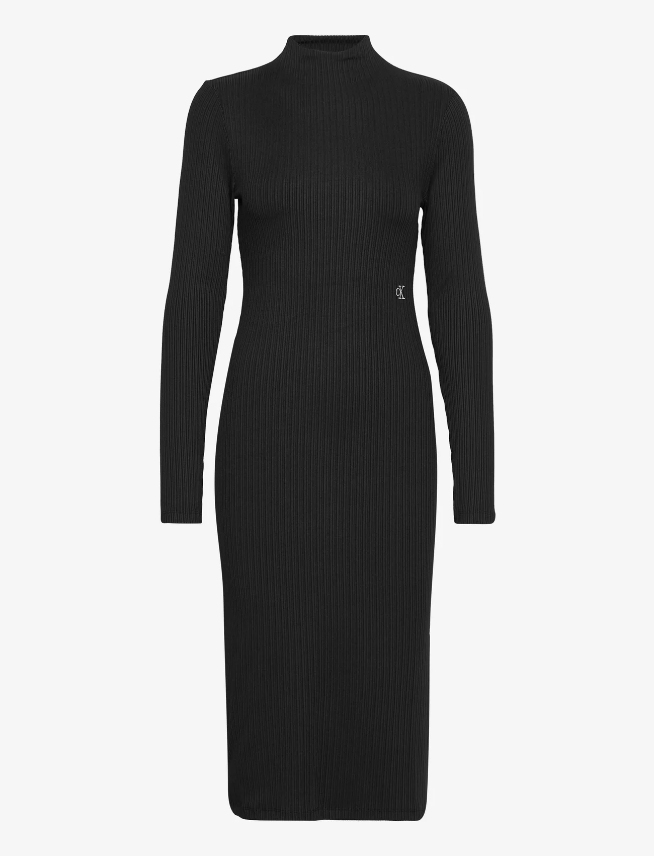 Calvin Klein Jeans Shiny Rib High Neck Dress - Midi dresses Calvin Klein Jeans Shiny Rib High Neck Dress - Midi dresses