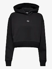 Calvin Klein Jeans - BADGE WIDE SLEEVES CROP  HOODIE - sporta džemperi un džemperi ar kapuci - ck black - 0