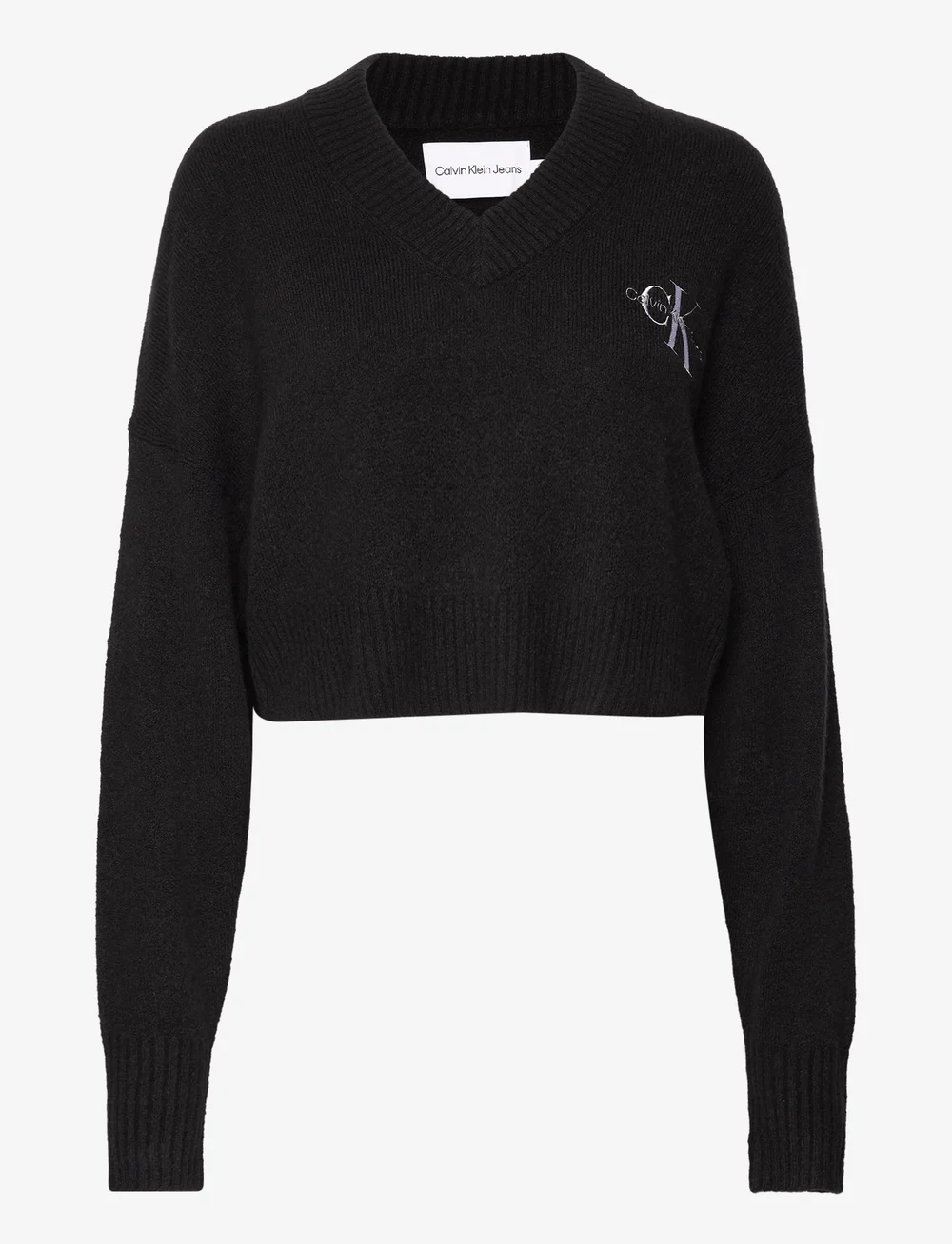Calvin Klein Jeans Cropped V neck Sweater Jumpers Boozt