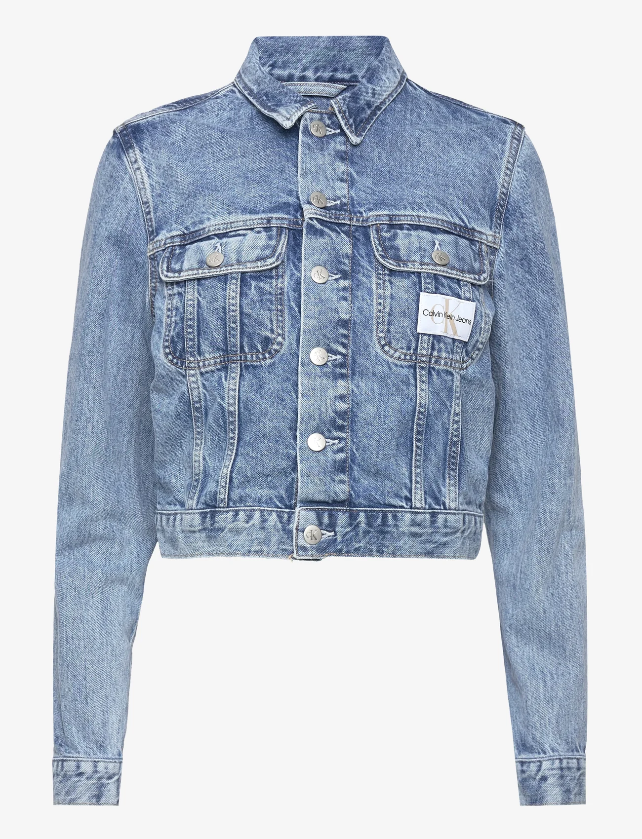 Calvin Klein Jeans Cropped 90s Denim Jacket – – shop at Booztlet