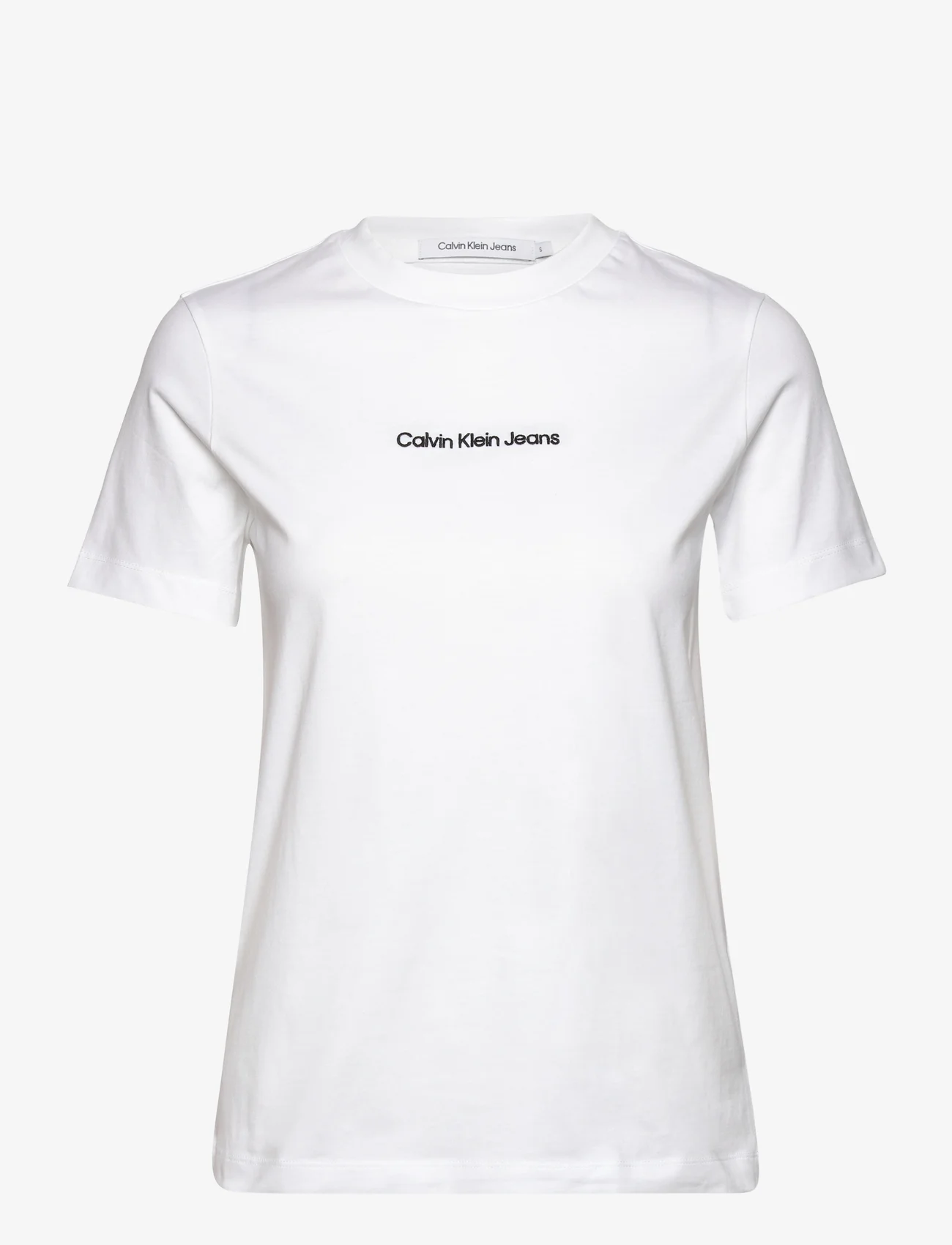 Calvin Klein Jeans - INSTITUTIONAL STRAIGHT TEE - t-skjorter - bright white - 0