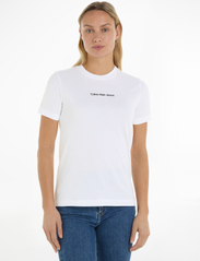 Calvin Klein Jeans - INSTITUTIONAL STRAIGHT TEE - t-skjorter - bright white - 8