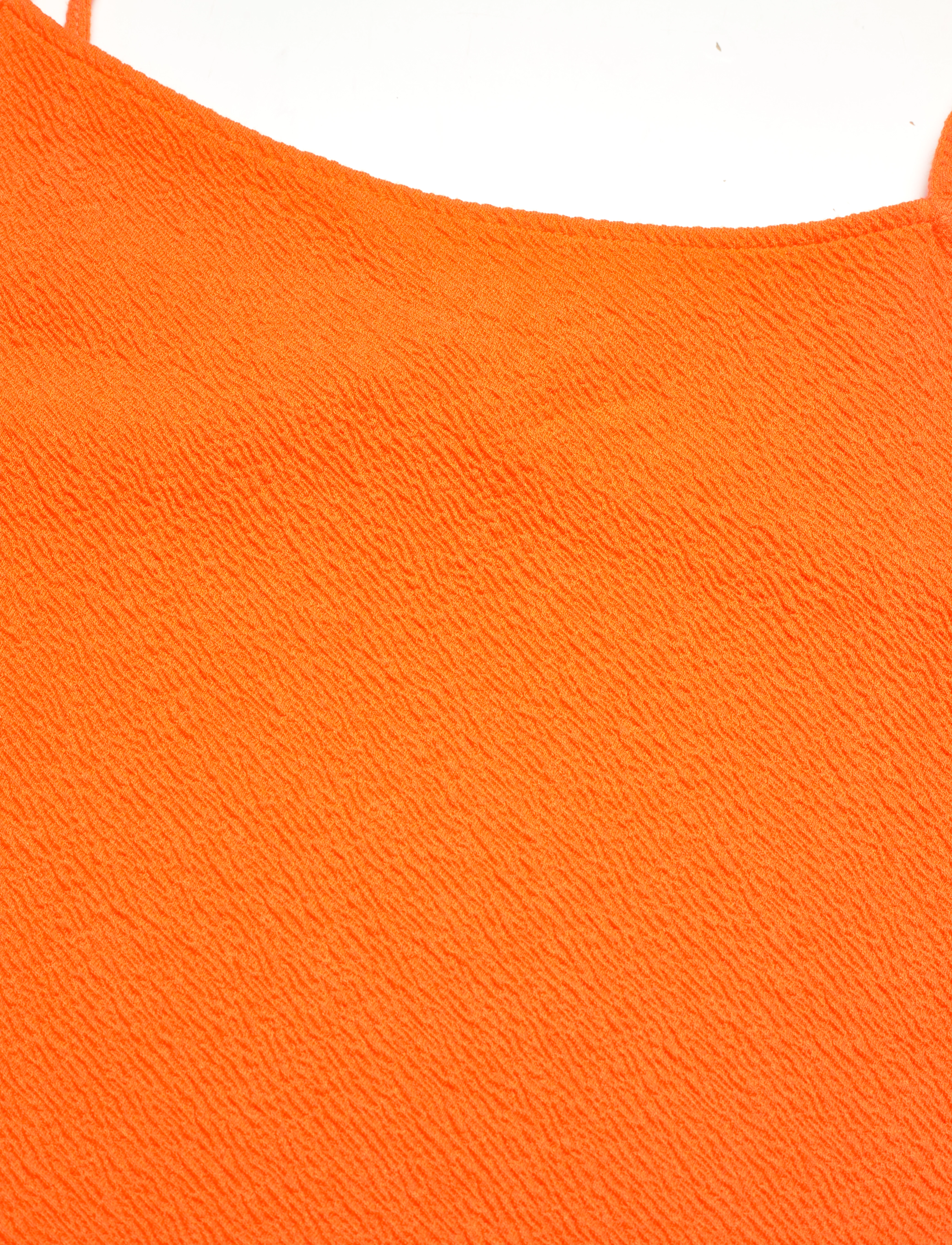 Calvin Klein Jeans - SLUB RIB STRAPPY DRESS - vibrant orange - 2