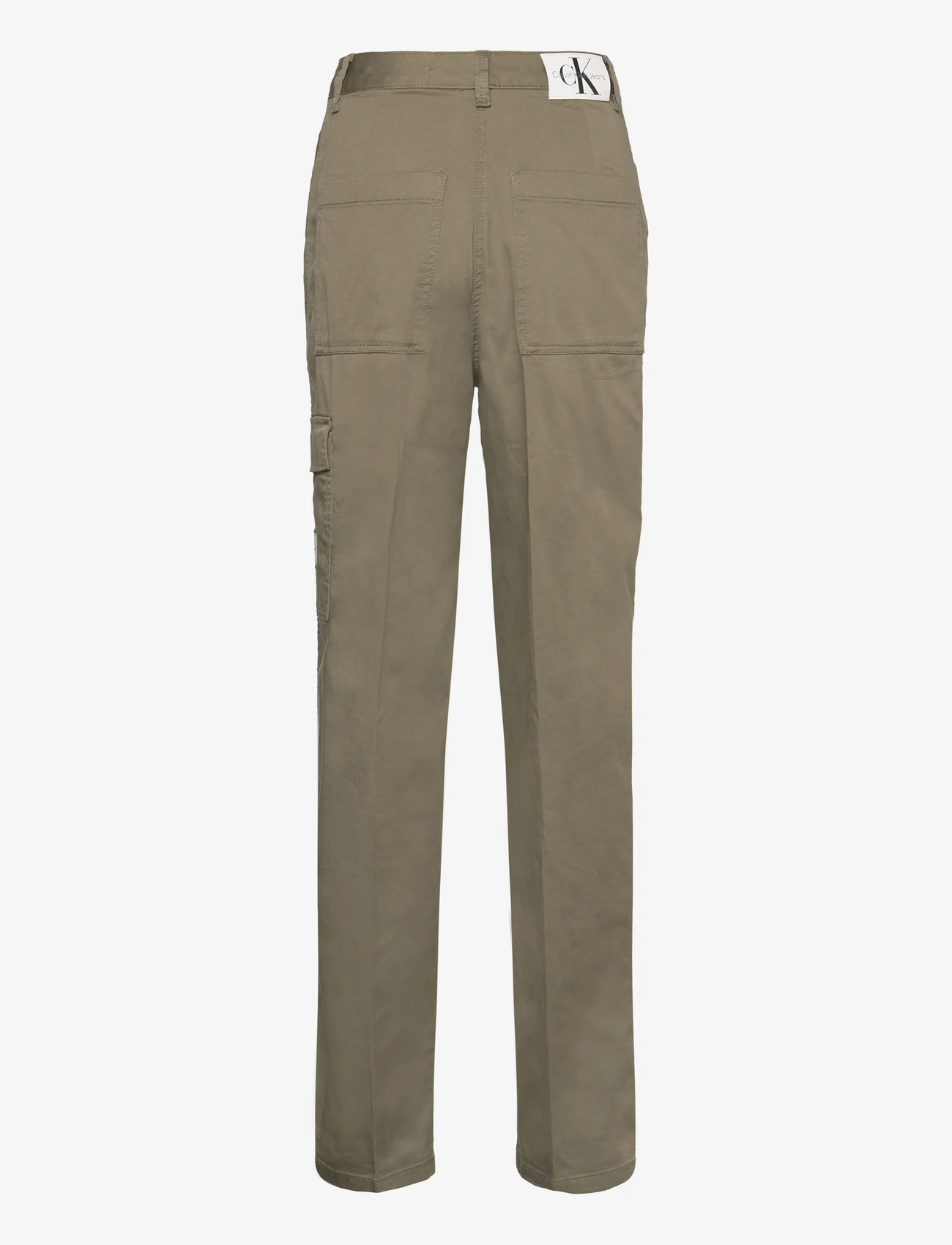 Calvin Klein Jeans - STRETCH TWILL HIGH RISE STRAIGHT - cargo pants - dusty olive - 1