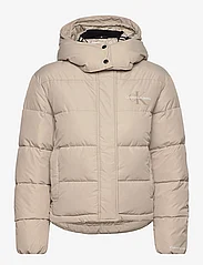 Calvin Klein Jeans - MONOLOGO NON DOWN SHORT PUFFER - winter jacket - plaza taupe - 0