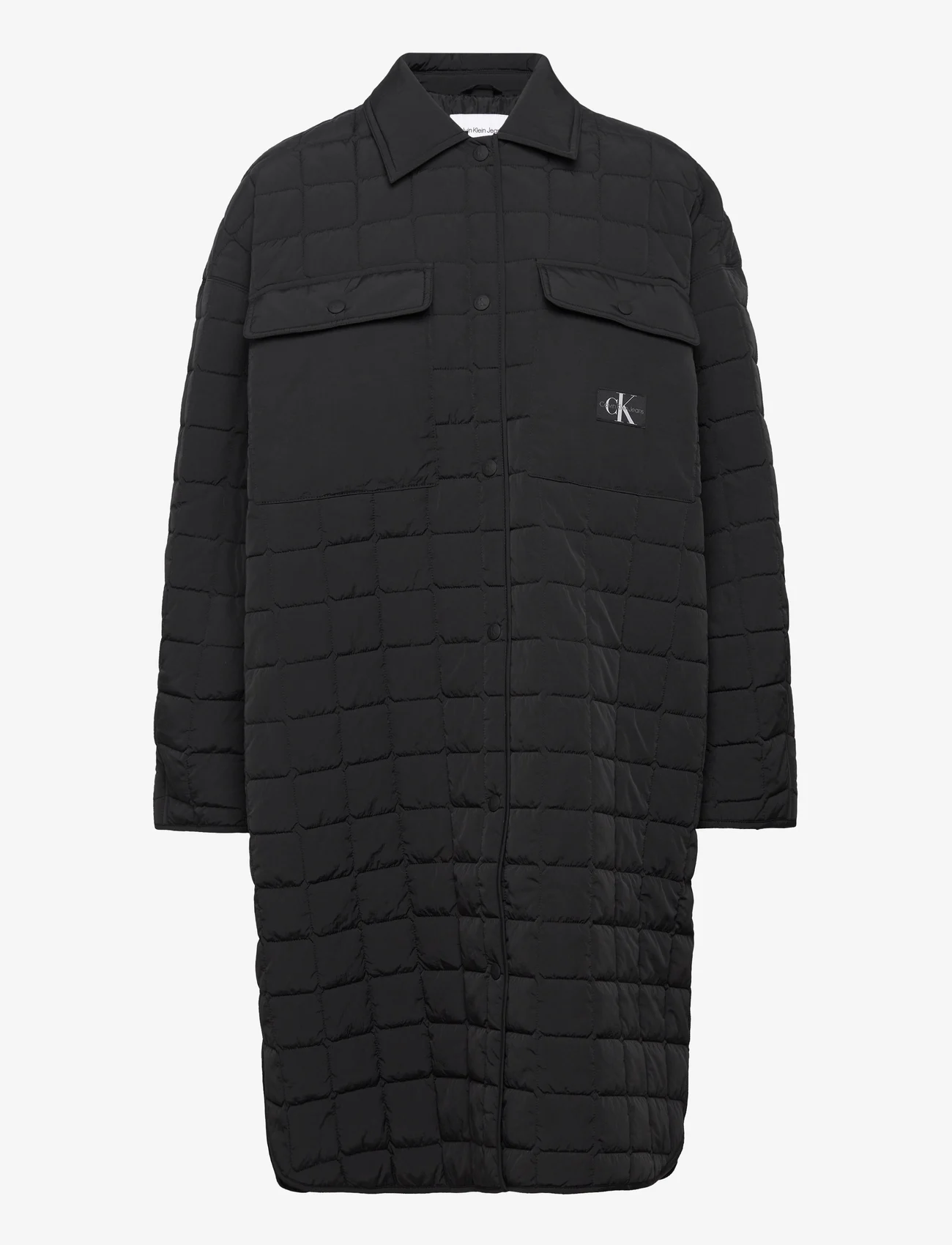 Calvin Klein Jeans - LONG QUILTED UTILITY COAT - spring jackets - ck black - 0