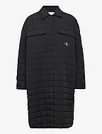 LONG QUILTED UTILITY COAT - CK BLACK