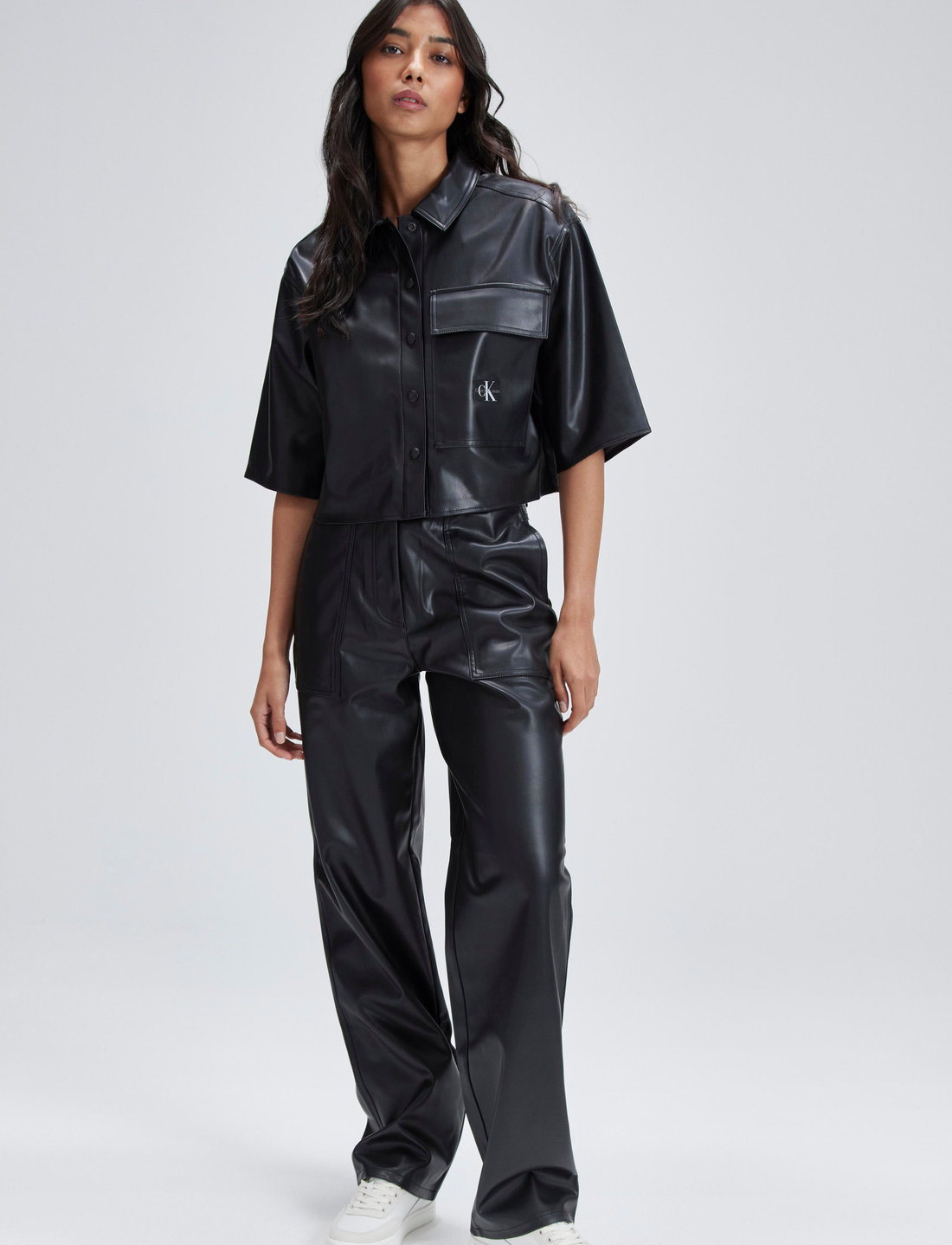 Calvin klein faux leather top pants