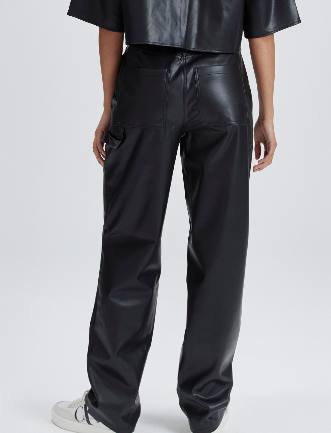 Calvin klein 2025 faux leather pants