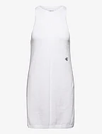 KNITTED TANK DRESS - BRIGHT WHITE