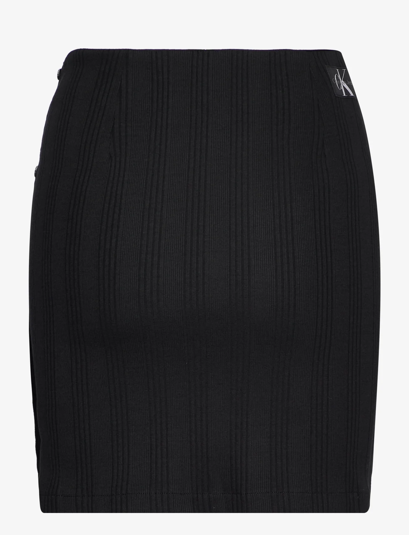 Calvin Klein Jeans - BADGE RIB ELONGATED SKIRT - short skirts - ck black - 1