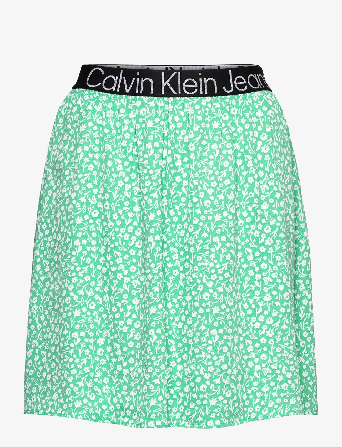 Calvin Klein Jeans - LOGO ELASTIC MINI SKIRT - kurze röcke - ditsy floral green aop - 0