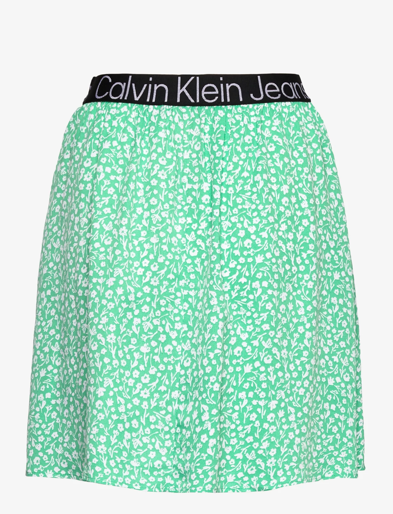 Calvin Klein Jeans - LOGO ELASTIC MINI SKIRT - kurze röcke - ditsy floral green aop - 1