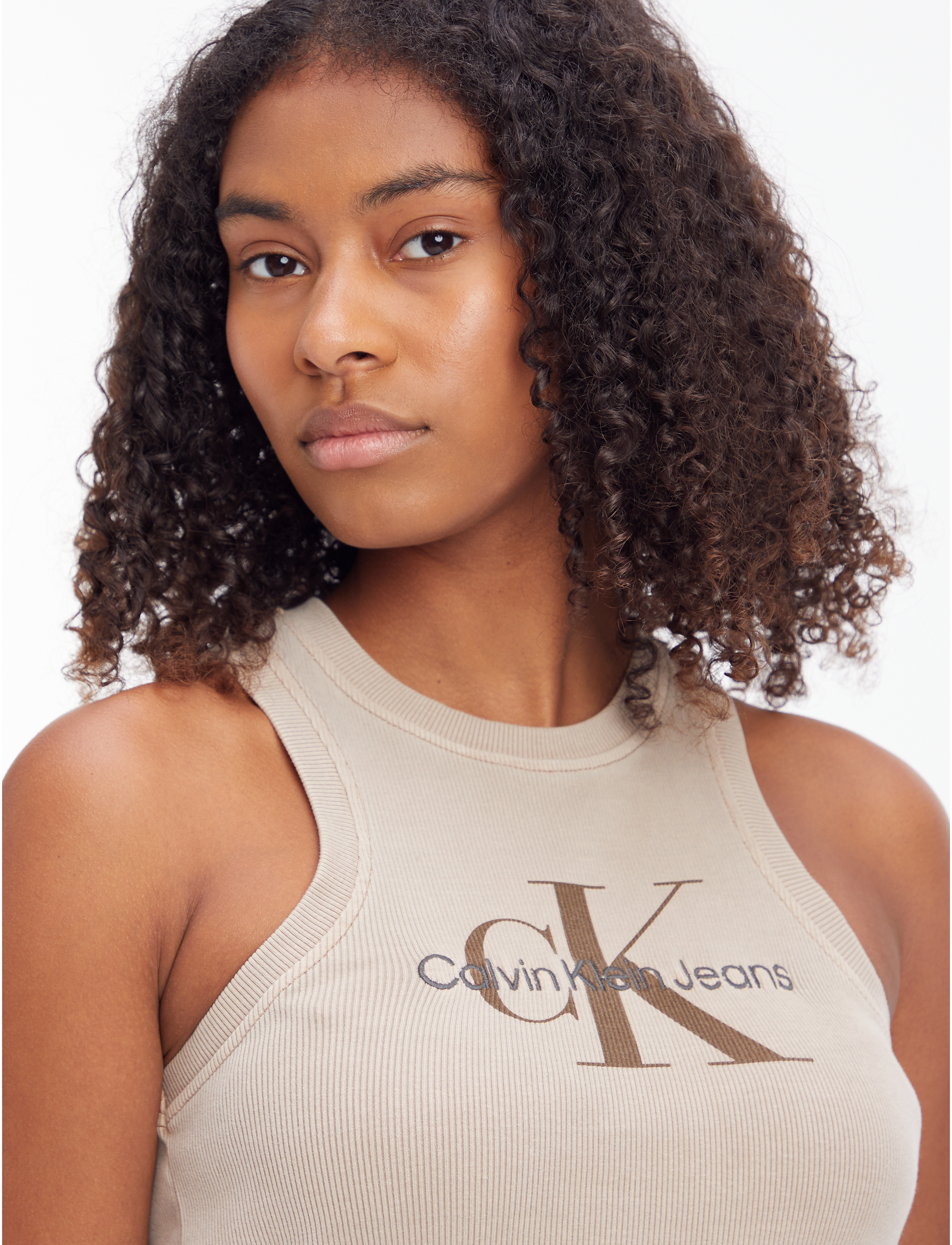 Calvin Klein Jeans - MINERAL DYE RIB TANK DRESS - shitake - 4