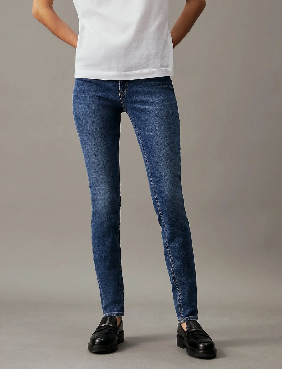 Calvin Klein Jeans - MID RISE SKINNY - liibuvad teksad - denim dark - 0