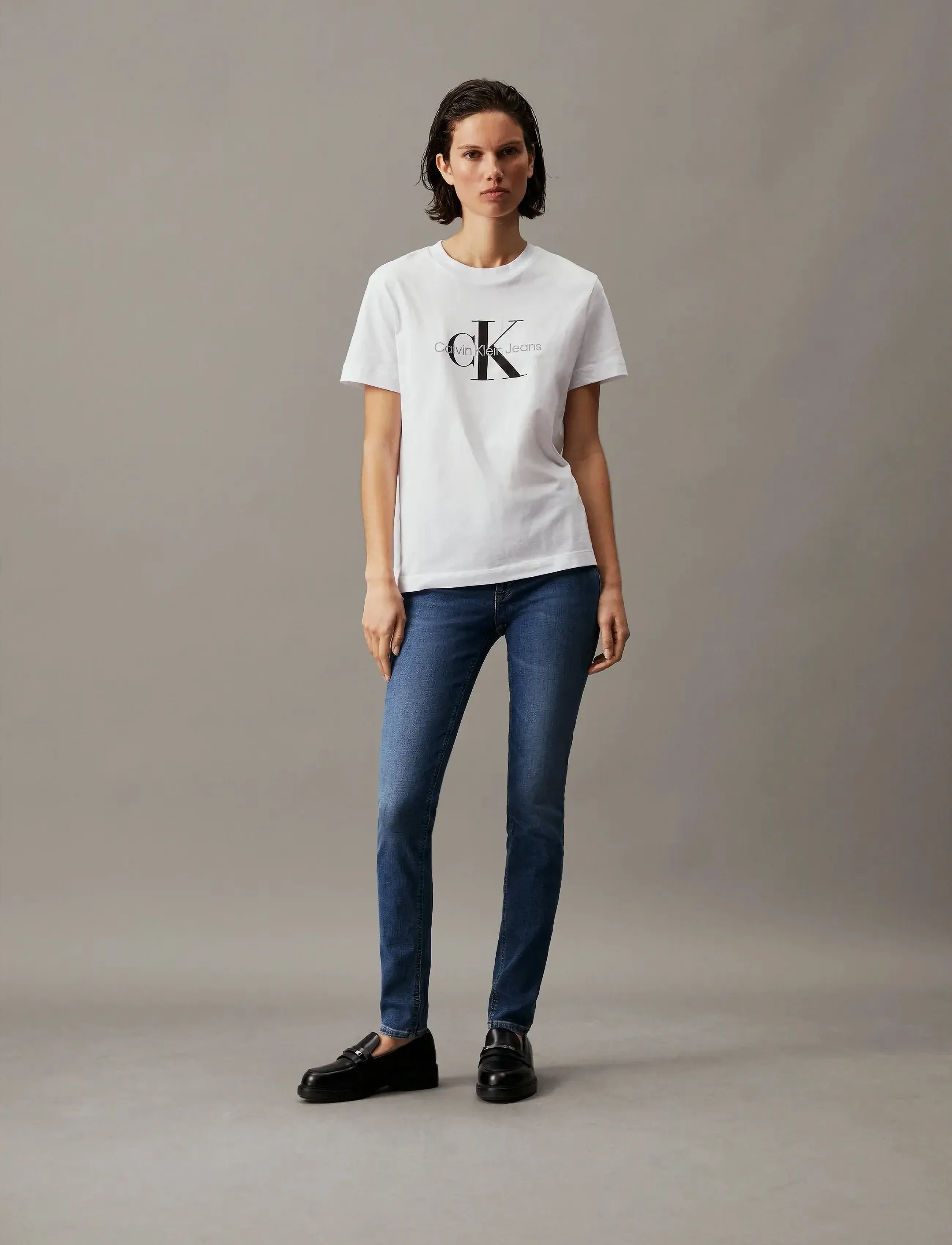 Calvin Klein Jeans - MID RISE SKINNY - liibuvad teksad - denim dark - 3