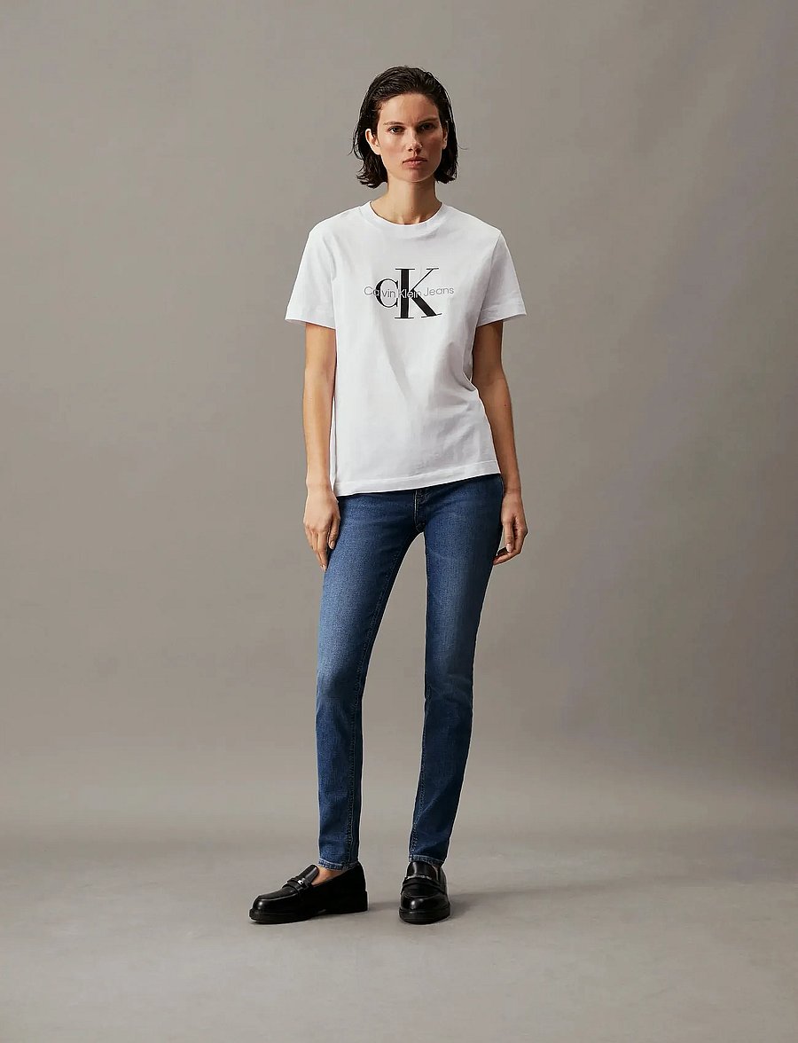 Calvin Klein Jeans - MID RISE SKINNY - liibuvad teksad - denim dark - 3