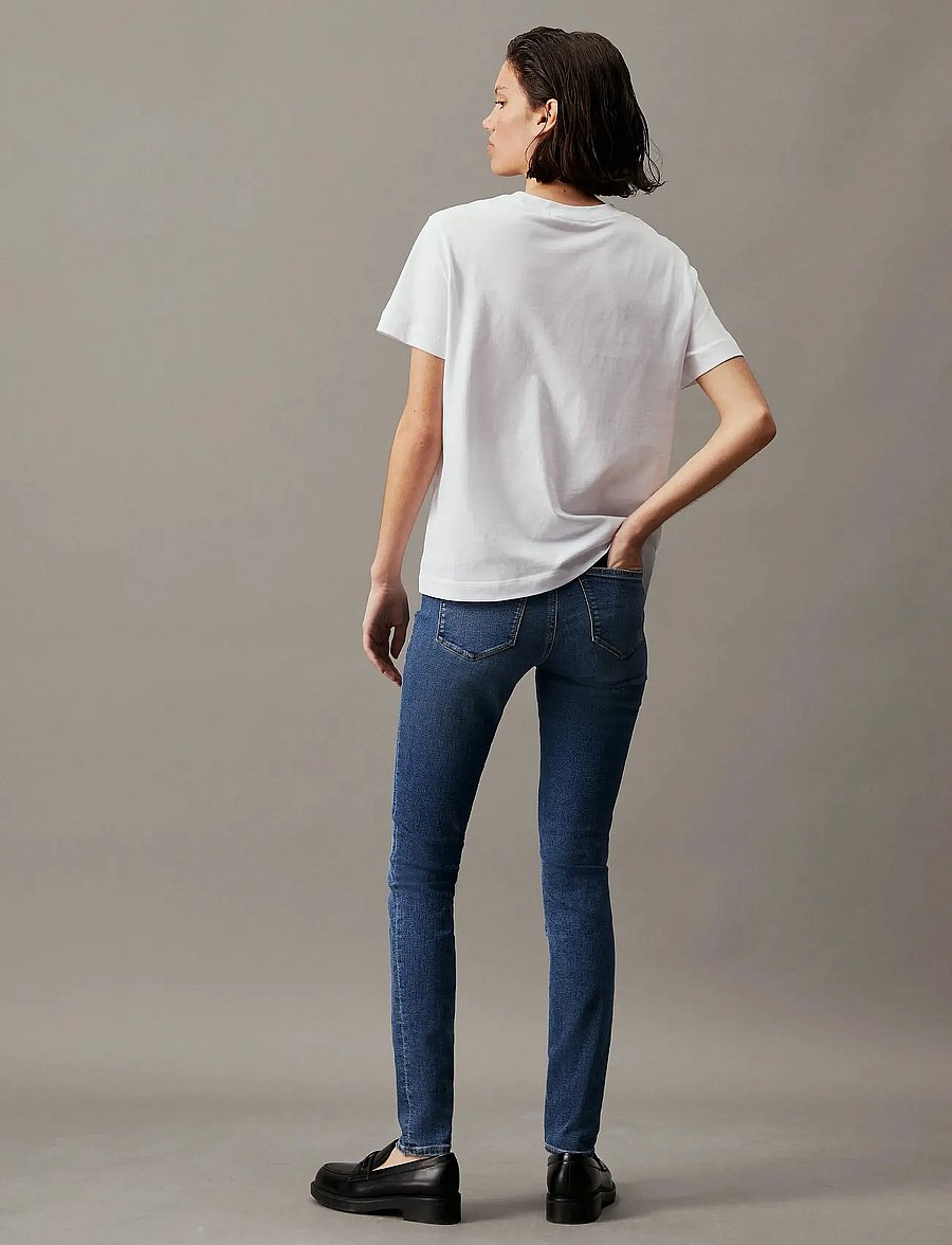 Calvin Klein Jeans - MID RISE SKINNY - liibuvad teksad - denim dark - 5
