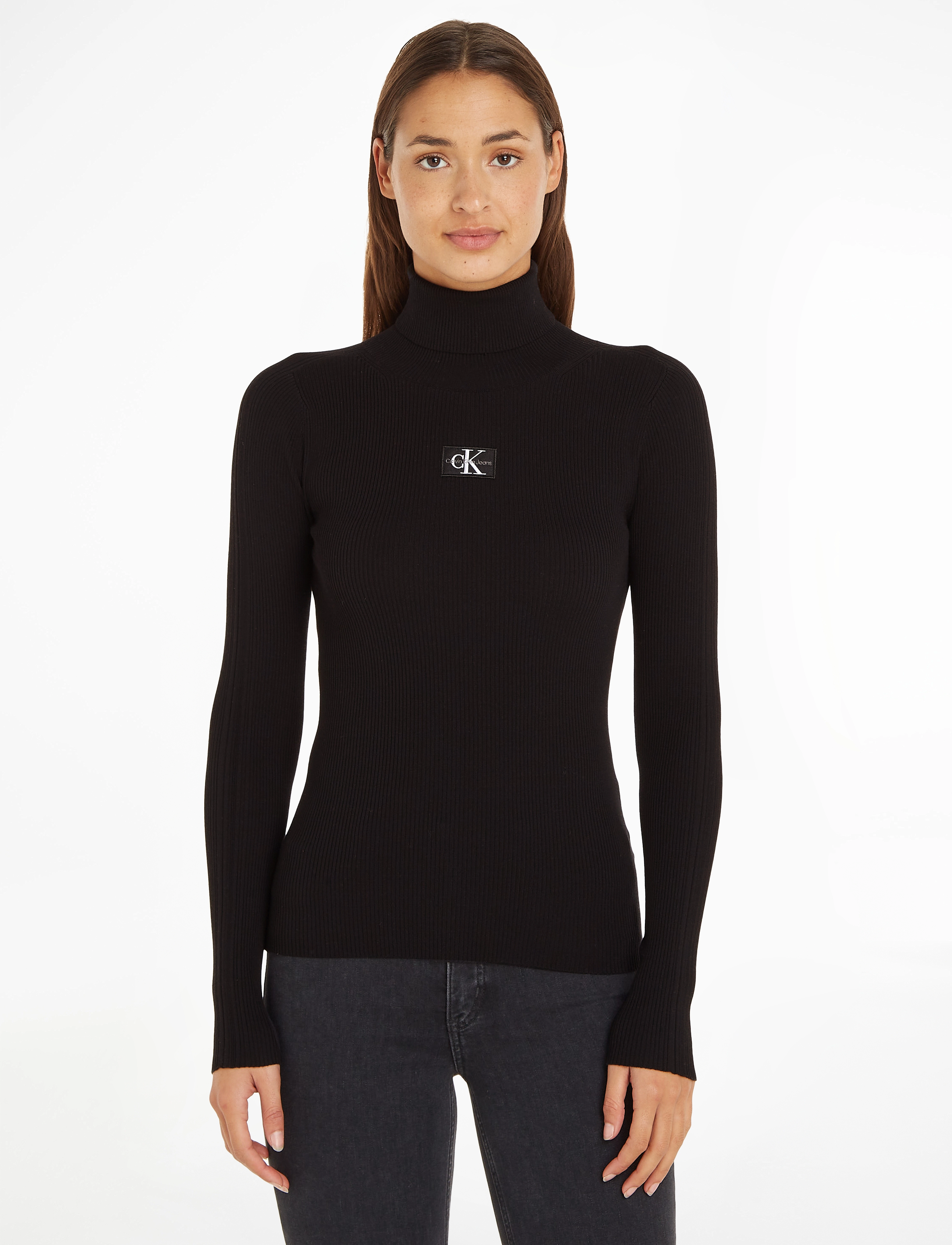 Calvin Klein Jeans - BADGE ROLL NECK SWEATER - ck black - 2