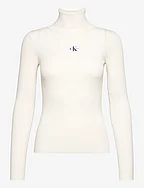 BADGE ROLL NECK SWEATER - IVORY