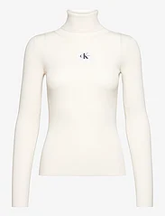 Calvin Klein Jeans - BADGE ROLL NECK SWEATER - rollkragenpullover - ivory - 0